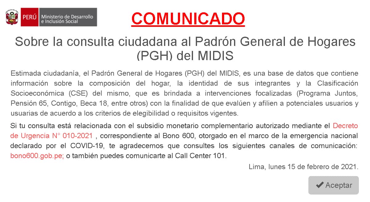 Comunicado Sisfoh