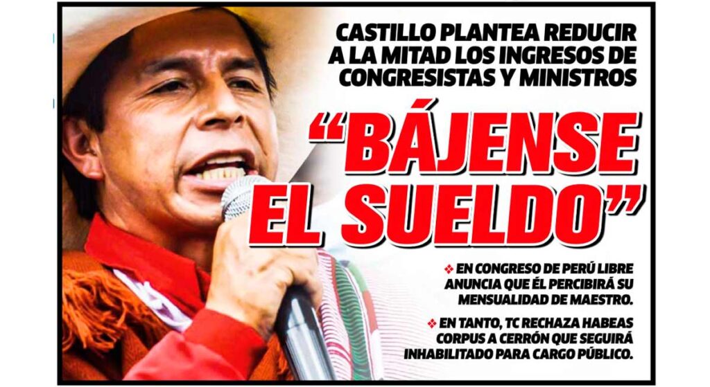 Bajense el sueldo
