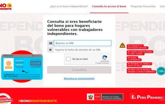 Bono independiente y BFU: Revisa si aún no has cobrado