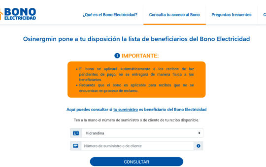Bono Electricidad: Conoce si eres beneficiario
