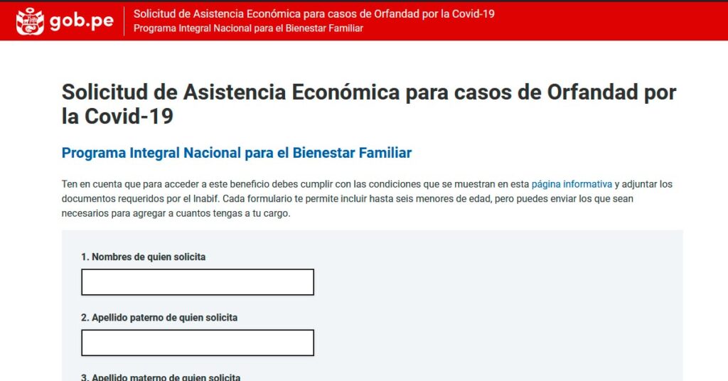 Bono Orfandad: Link vía INABIF para acceder a los 200 soles