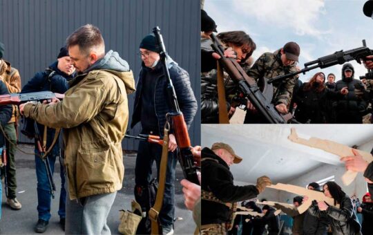 UCRANIA: Miles de civiles salen a las calles con fusil en mano para detener a los rusos [VIDEO]