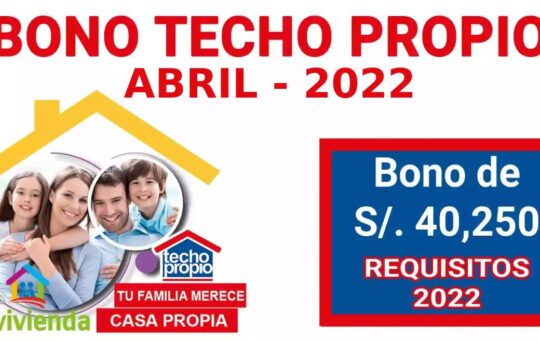 Bono Techo Propio 2022