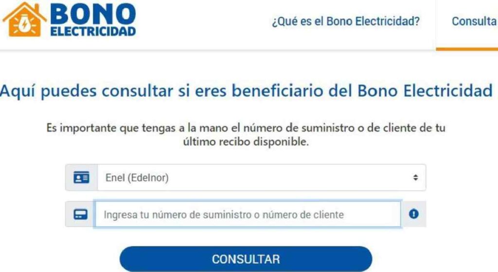 Bono Electricidad 160 soles