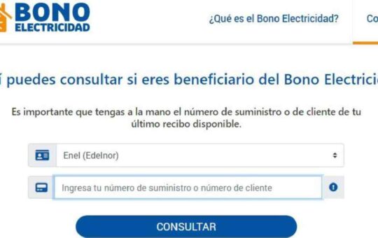 Bono Electricidad 160 soles