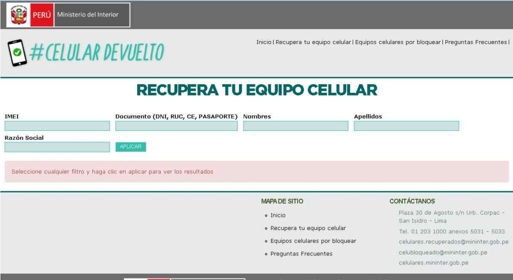 Recupera tu equipo celular
