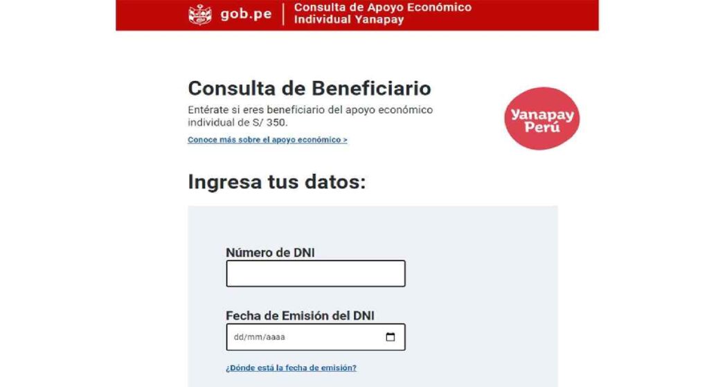 Consulta Bono Yanapay 2022