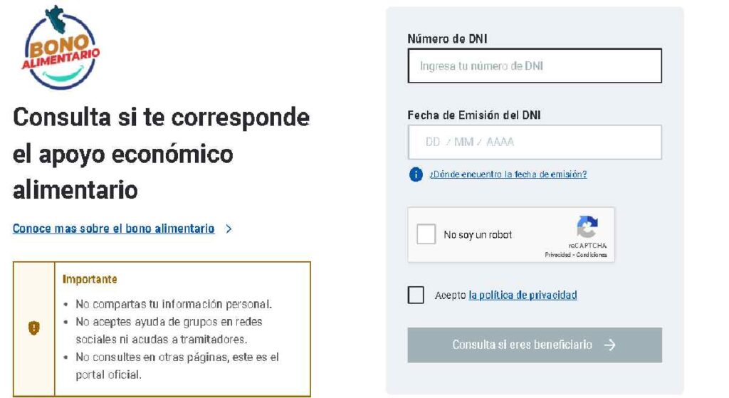 Bono Alimentario - LINK
