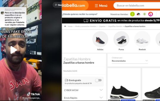 Especialista asegura que Falabella vende zapatillas fake