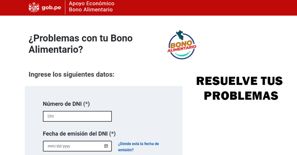 BONO ALIMENTARIO: ¿Tienes problemas? Soluciónalos con la ayuda del MIDIS