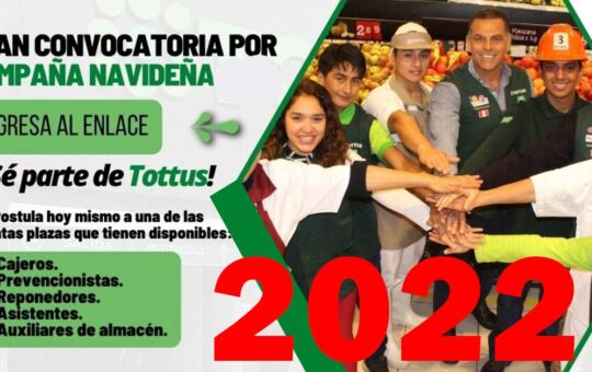 TOTTUS:  Se busca nuevo personal para CAMPAÑA NAVIDEÑA