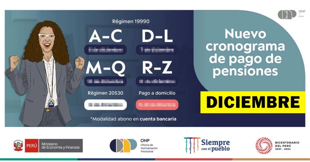 ONP: Cronograma de pago pensiones DICIEMBRE
