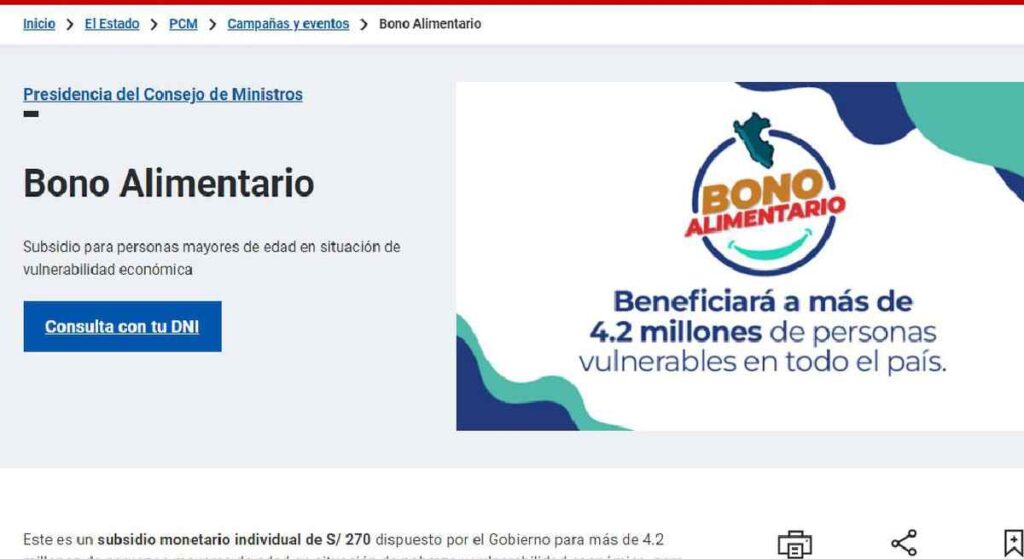 BONO ALIMENTARIO EN DICIEMBRE