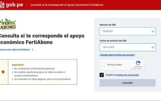 Nuevo Bono 800 Soles