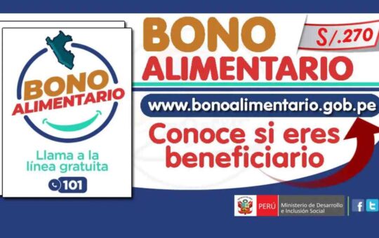 Bono Alimentario de S/ 270