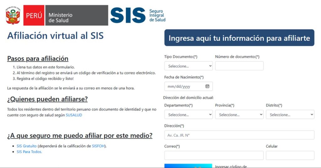 SIS 2023: Pasos de afiliación gratuita