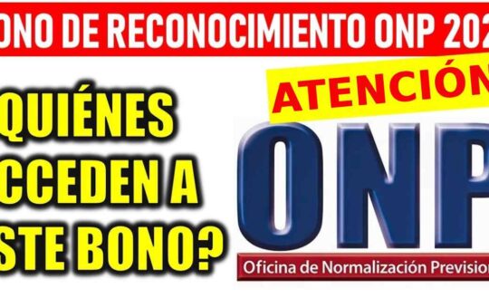 Bono de Reconocimiento ONP