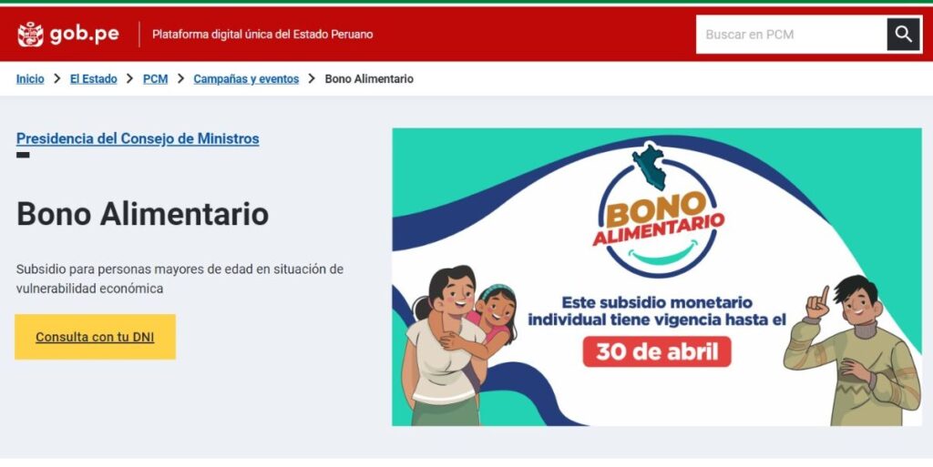Bono Yanapay Alimentario