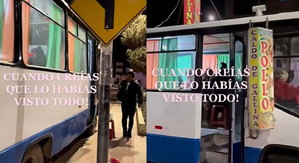 Peruano convierte su bus en un restaurante