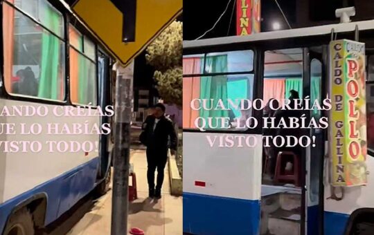Peruano convierte su bus en un restaurante