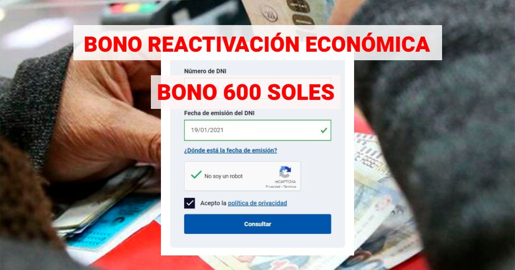 Nuevo Bono 600 Soles