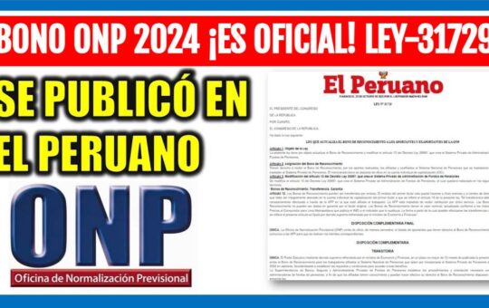 Bono Reconocimiento ONP 2024
