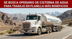 Trabajo de operario de cisterna de agua