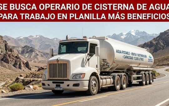 Trabajo de operario de cisterna de agua